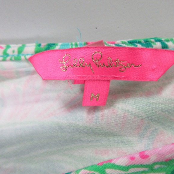 Lilly Pulitzer Parigi Romper Mini Dress M Green Floral V Neck Resort 436 - Picture 3 of 11